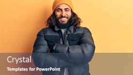  Presentation with arab - Presentation featuring young-arab-man-wearing-casual background and a ocean colored foreground