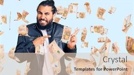  Presentation with arab - Cool new presentation theme with young-arab-man-wearing-casual backdrop and a lemonade colored foreground