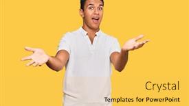  Presentation with arab - Slide deck with young-arab-man-wearing-casual background and a yellow colored foreground