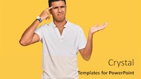 Presentation with think - Presentation theme featuring young-arab-man-wearing-casual background and a yellow colored foreground