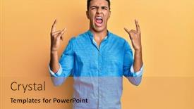  Presentation with arab music - PPT theme enhanced with young-arab-man-wearing-casual background and a yellow colored foreground