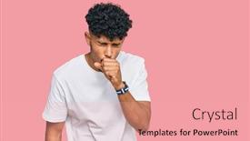  Presentation with health care - PPT theme consisting of young-arab-man-wearing-casual background and a coral colored foreground