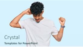  Presentation with arab music - Slide deck with young-arab-man-wearing-casual background and a sky blue colored foreground