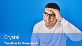  Presentation with far away - Theme enhanced with young-arab-man-wearing-casual background and a teal colored foreground