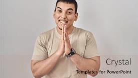  Presentation with forgiveness - Presentation design featuring young-arab-man-wearing-casual background and a coral colored foreground