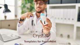  Presentation with respiratory - Slide set with young-arab-man-wearing-doctor background and a soft green colored foreground