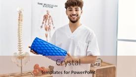  Presentation with foam - PPT layouts featuring young-arab-man-wearing-physiotherapist background and a coral colored foreground