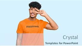  Presentation with tshirt - Beautiful PPT theme featuring young-arab-man-wearing-tshirt backdrop and a sky blue colored foreground