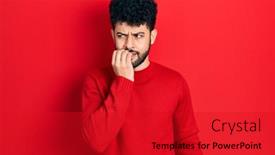  Presentation with arab - Beautiful PPT layouts featuring young-arab-man-with-beard backdrop and a crimson colored foreground