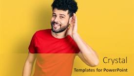  Presentation with arab - Slide deck consisting of young-arab-man-with-beard background and a yellow colored foreground