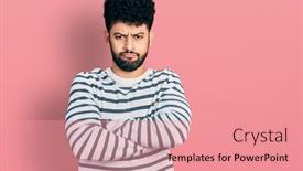  Presentation with beard - Presentation theme having young-arab-man-with-beard background and a coral colored foreground