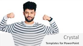  Presentation with arab - Presentation theme consisting of young-arab-man-with-beard background and a  colored foreground