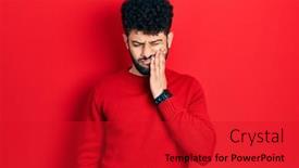  Presentation with beard - Presentation enhanced with young-arab-man-with-beard background and a crimson colored foreground