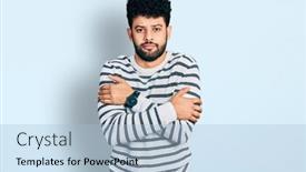  Presentation with arab - PPT theme consisting of young-arab-man-with-beard background and a light blue colored foreground