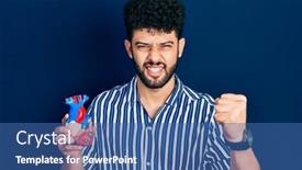  Presentation with arab - Slide set having young-arab-man-with-beard background and a ocean colored foreground