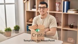  Presentation with gift - Theme enhanced with young-arab-man-with-open background and a  colored foreground