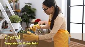  Presentation with diffuser - Slide set featuring young-arab-woman-florist-using background and a tawny brown colored foreground