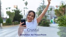  Presentation with arab music - PPT layouts enhanced with young-arab-woman-listening background and a light blue colored foreground