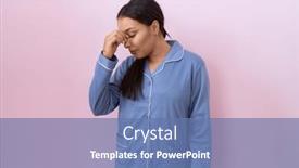  Presentation with pajama - Presentation theme enhanced with young-arab-woman-wearing-blue background and a ocean colored foreground