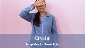  Presentation with pajama - Theme with young-arab-woman-wearing-blue background and a ocean colored foreground