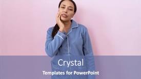  Presentation with pajama - PPT theme enhanced with young-arab-woman-wearing-blue background and a ocean colored foreground