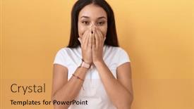  Presentation with scandal - Slides enhanced with young-arab-woman-wearing-casual background and a coral colored foreground
