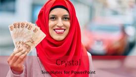  Presentation with hijab - Amazing slide deck having young-arab-woman-wearing-hijab backdrop and a red colored foreground