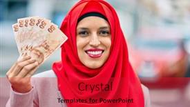  Presentation with buku bahasa arab - Colorful presentation theme enhanced with young-arab-woman-wearing-hijab backdrop and a red colored foreground