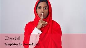  Presentation with traditional - Slide deck enhanced with young-arab-woman-wearing-traditional background and a red colored foreground