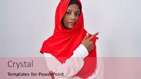  Presentation with traditional - PPT layouts consisting of young-arab-woman-wearing-traditional background and a red colored foreground