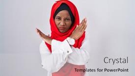  Presentation with traditional - Slides consisting of young-arab-woman-wearing-traditional background and a  colored foreground