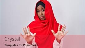  Presentation with traditional - Presentation design consisting of young-arab-woman-wearing-traditional background and a  colored foreground