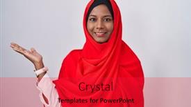  Presentation with hand palm - Slide set with young-arab-woman-wearing-traditional background and a  colored foreground