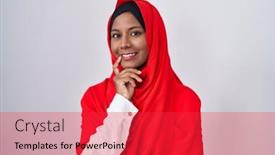  Presentation with islamic - Presentation consisting of young-arab-woman-wearing-traditional background and a red colored foreground