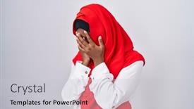  Presentation with islamic - PPT theme with young-arab-woman-wearing-traditional background and a  colored foreground