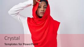  Presentation with acne woman - Slides featuring young-arab-woman-wearing-traditional background and a red colored foreground
