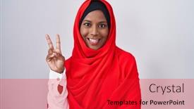  Presentation with traditional - Presentation theme with young-arab-woman-wearing-traditional background and a red colored foreground