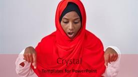  Presentation with islamic - PPT theme enhanced with young-arab-woman-wearing-traditional background and a crimson colored foreground