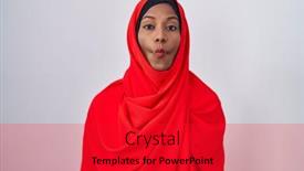  Presentation with islamic - Slide set with young-arab-woman-wearing-traditional background and a red colored foreground