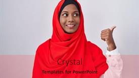  Presentation with islamic - Presentation theme having young-arab-woman-wearing-traditional background and a red colored foreground