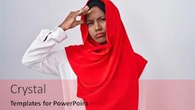  Presentation with islamic - PPT layouts featuring young-arab-woman-wearing-traditional background and a  colored foreground