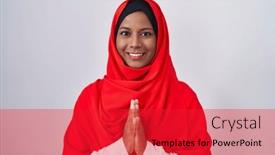  Presentation with forgiveness - PPT layouts featuring young-arab-woman-wearing-traditional background and a red colored foreground