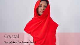  Presentation with hijab - Theme enhanced with young-arab-woman-wearing-traditional background and a red colored foreground