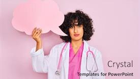  Presentation with bubble - Slide deck with young-arab-woman-with-curly background and a lemonade colored foreground