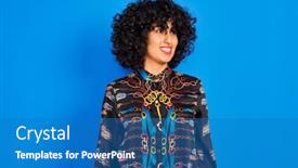  Presentation with curly hair - Audience pleasing presentation design consisting of young-arab-woman-with-curly backdrop and a teal colored foreground
