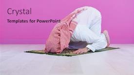  Presentation with iftar - Amazing slides having young-arabian-muslim-man backdrop and a coral colored foreground