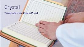  Presentation with muslim - Audience pleasing theme consisting of young-arabian-muslim-man backdrop and a sky blue colored foreground