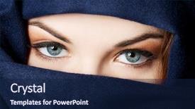  Presentation with arabic woman - Theme consisting of young arabian woman in hijab background and a  colored foreground