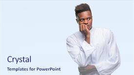  Presentation with arabic movies - PPT theme consisting of young arabic african man wearing background and a sky blue colored foreground