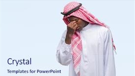  Presentation with arabic music arab man playing - PPT theme featuring young arabic african man wearing background and a sky blue colored foreground